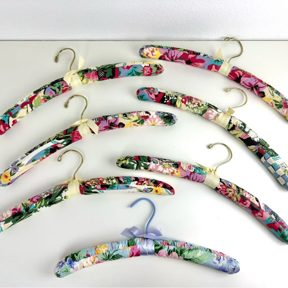 Vintage Floral Padded Hangers Set 7